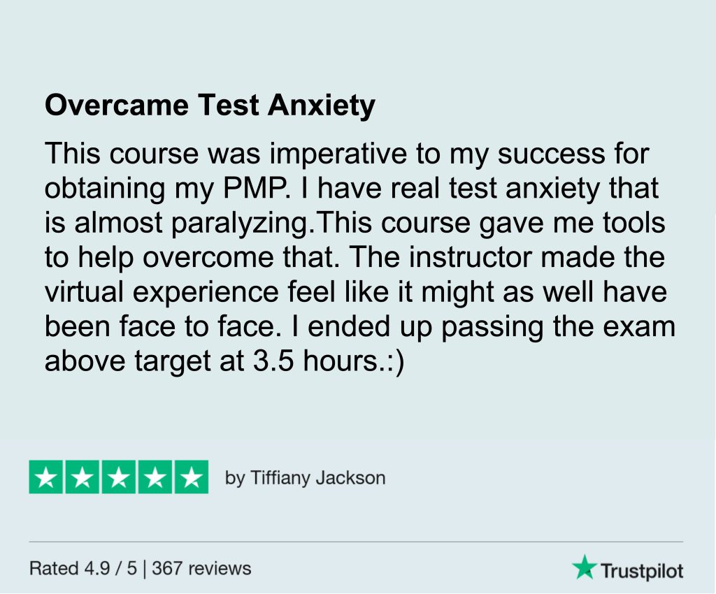 Pass the PMP Exam - Over come Test Anxiety